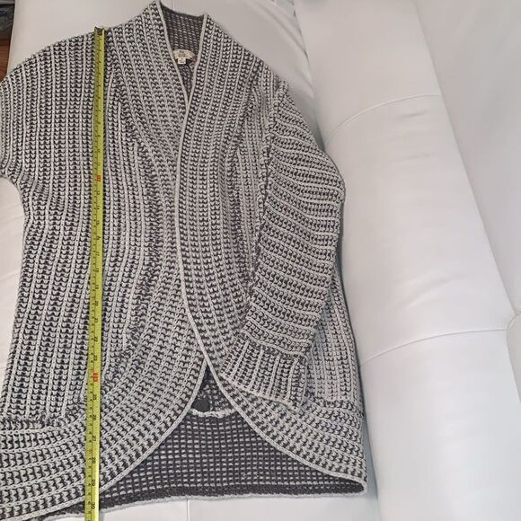 Pink Rose Oper Front Textured Knit Cardigan  Long Sweater Size Small - Picture 7 of 9